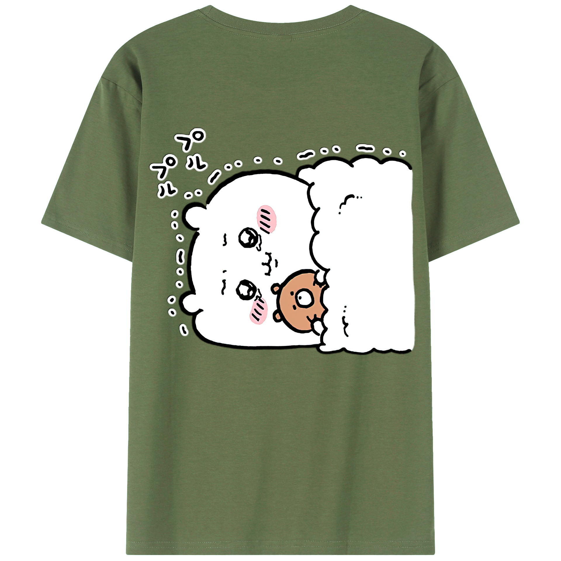 （画像用） ちいかわ ちいかわ Chii-kawa chiikawa 綿100％ メンズ半袖Tシャツ（バックプリント） 通気性
